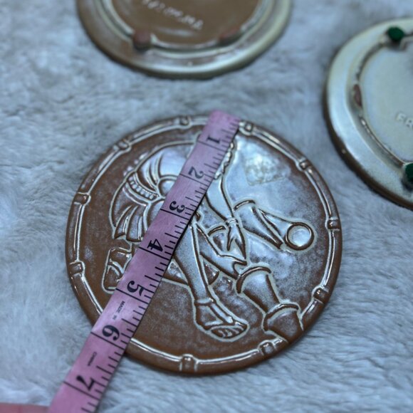 Frankoma Commemorative Ceramic Coasters Set Of 3 - Picture 3 of 6